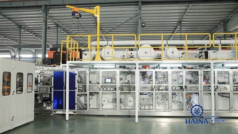 PLC 500pcs/Min Fluff Pulp ADL Baby Diaper Production Line